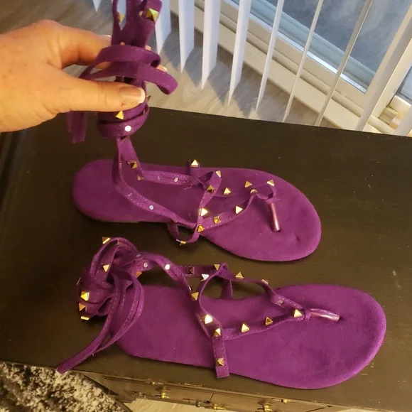 Purple Strappy Sandals - Picture 4 of 4